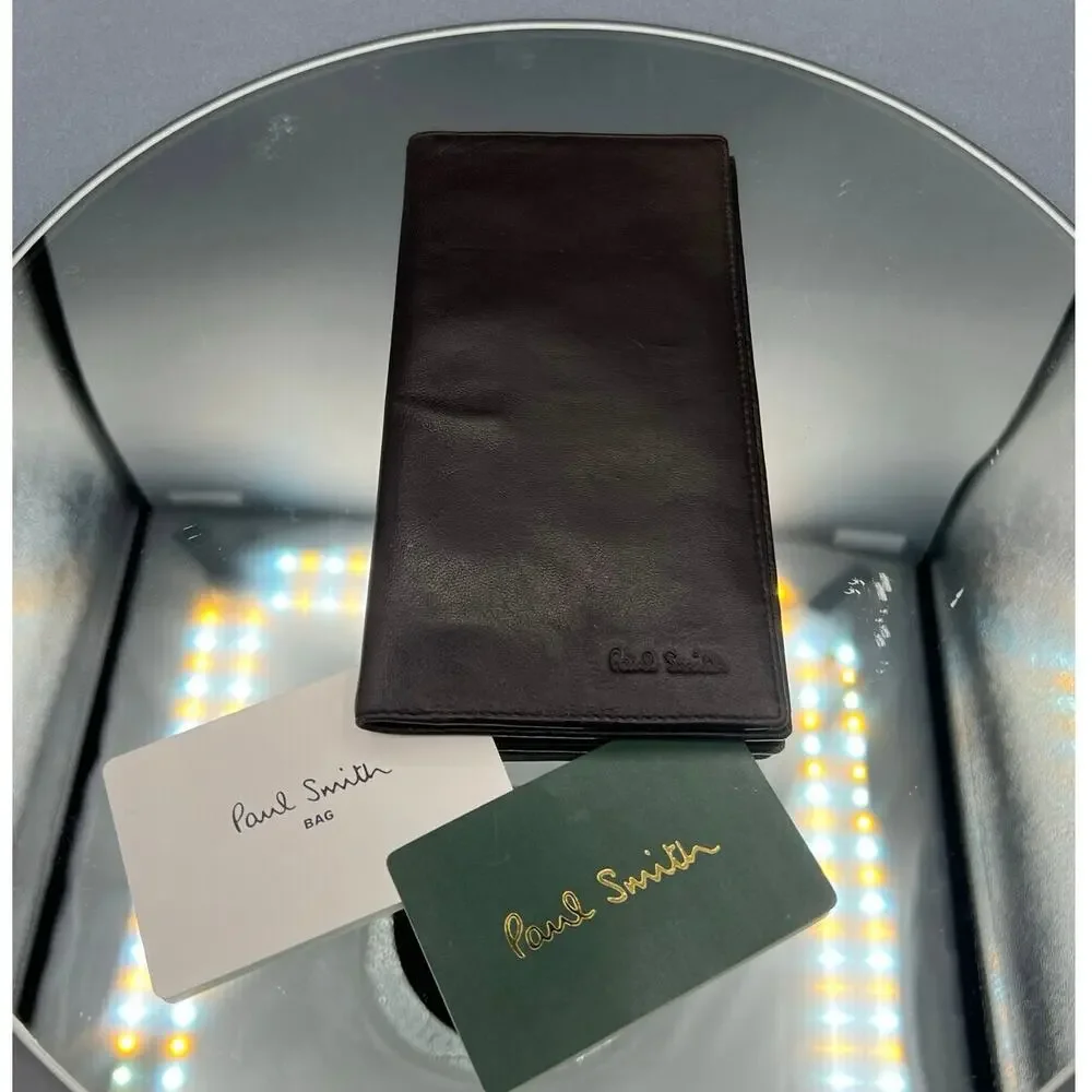 PAUL SMITH Leather Long Wallet with Fuchsia Lining